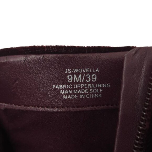 Jessica Simpson Wovella Velvet Embroidered Ankle Boots Women 9 Maroon Wine Block - Picture 11 of 16
